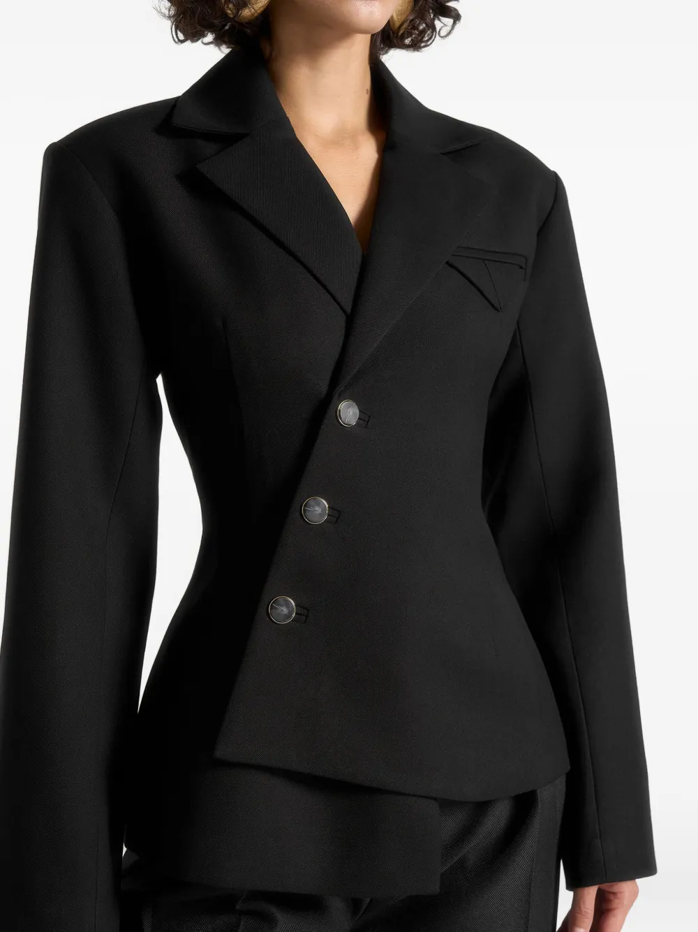 Abel boxy twill double-breasted shirt