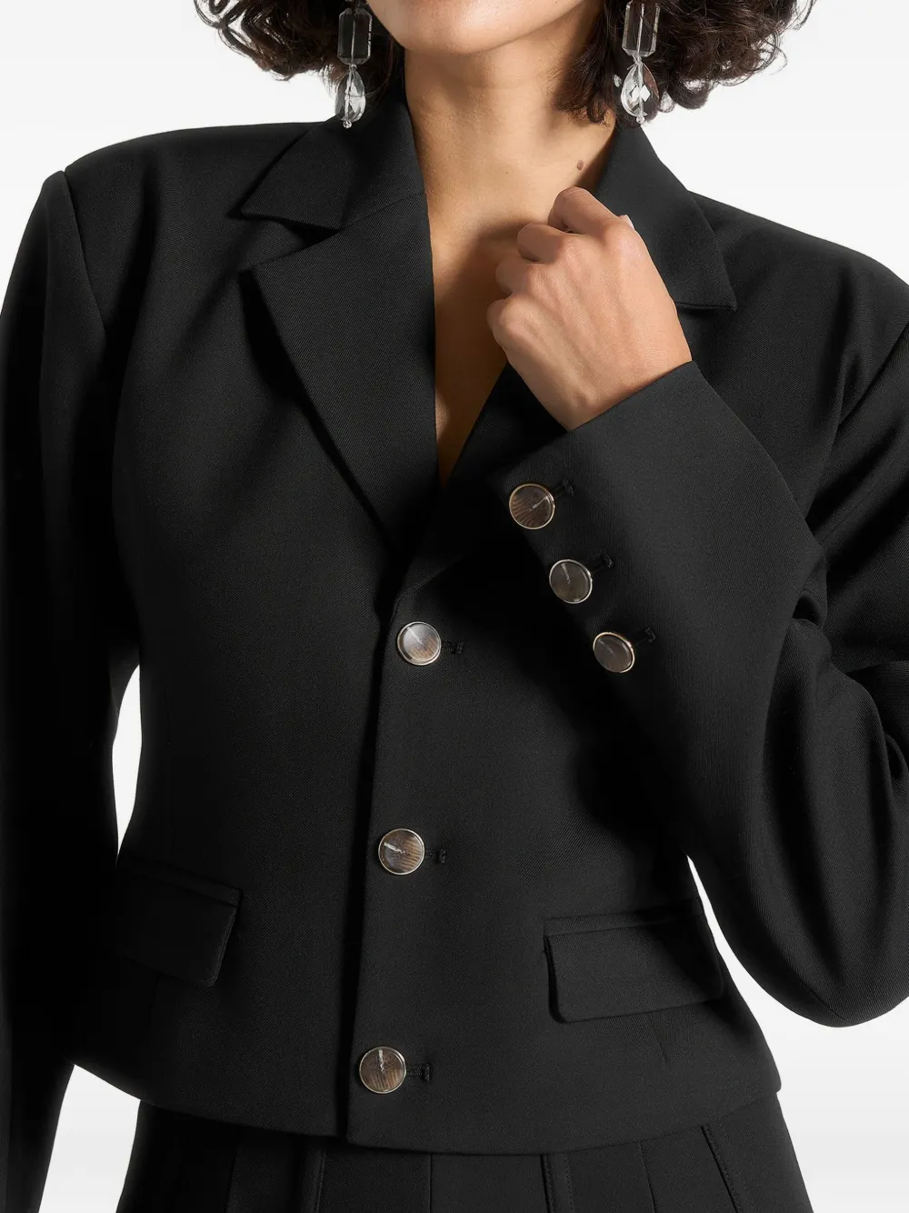 Manière De Voir Prisca cropped blazer Zwart