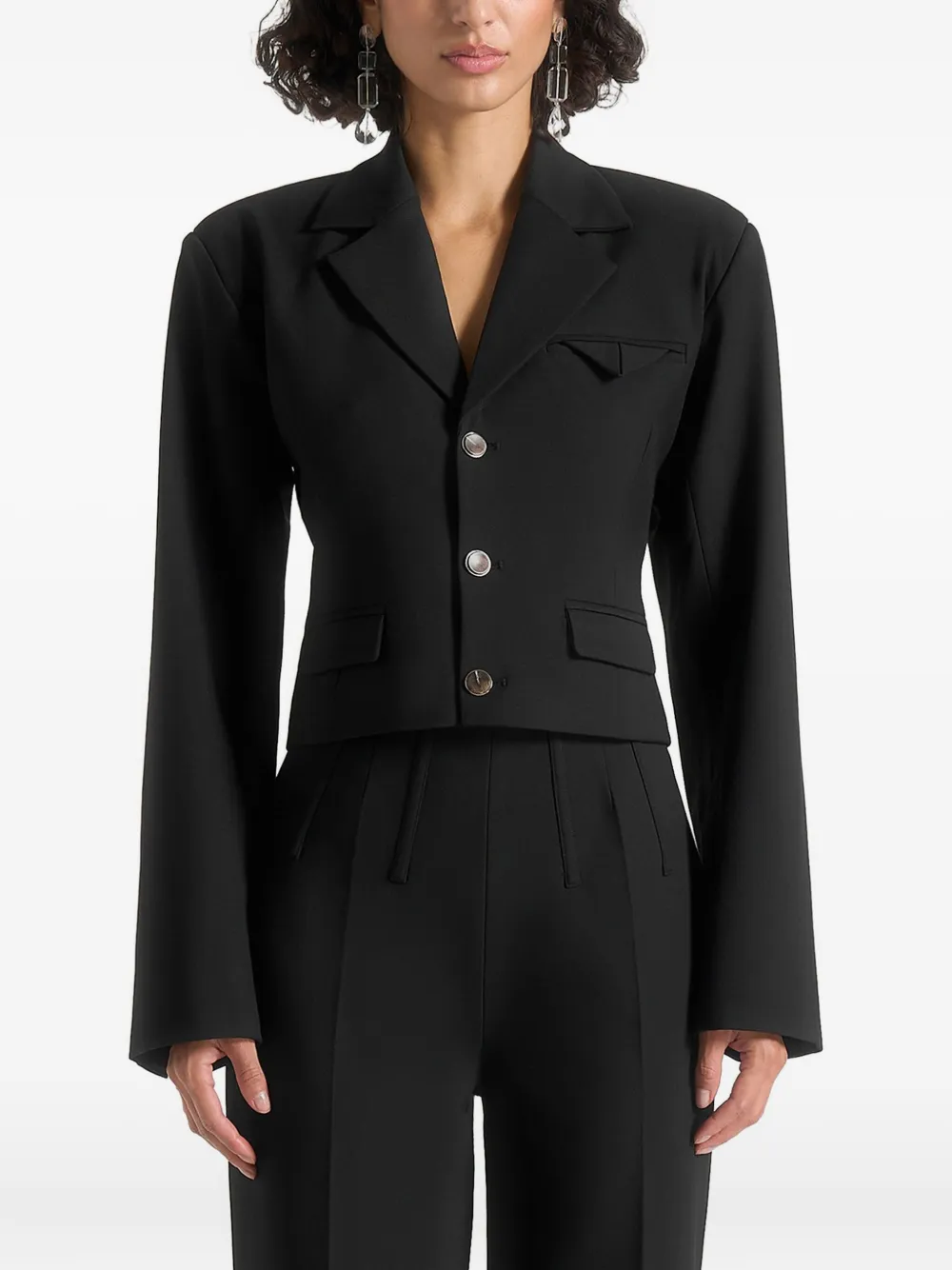 Manière De Voir Prisca cropped blazer Zwart