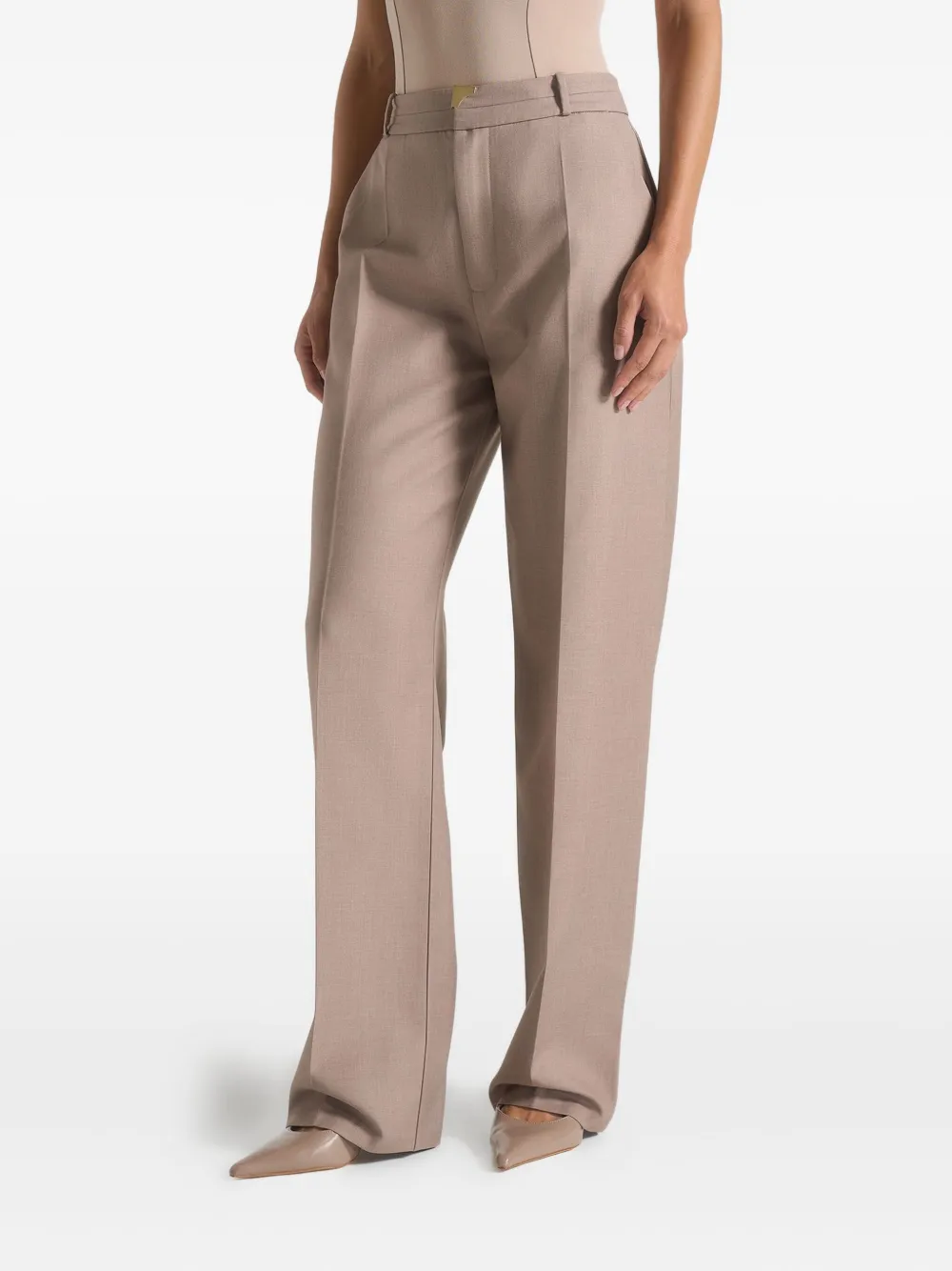 Manière De Voir Doria Pleated Tailored Trousers In Brown