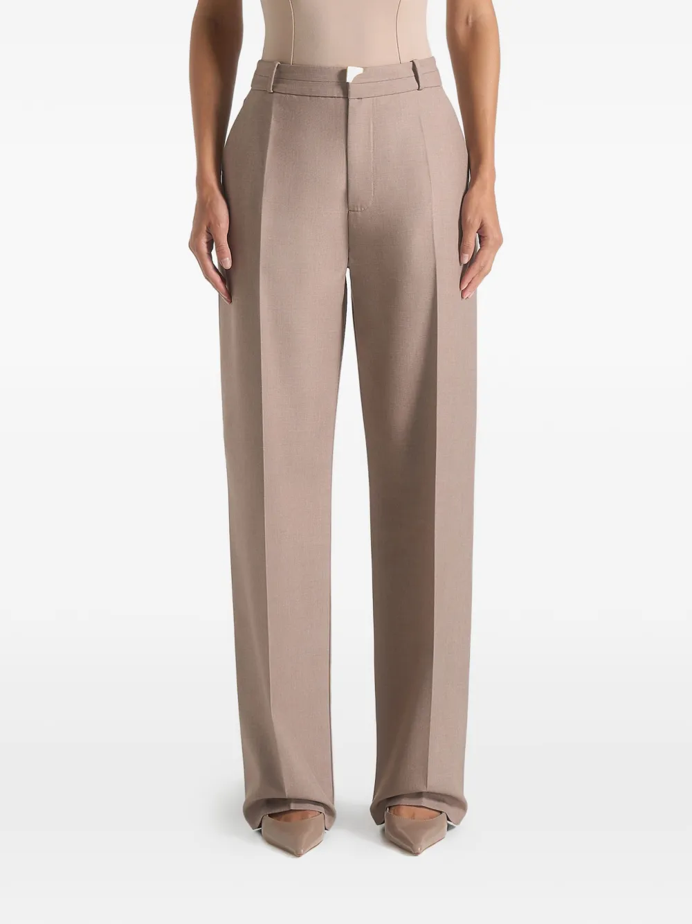 Manière De Voir Doria pantalon met tailleband-detail Bruin