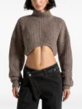 Manière De Voir Olia curved-hem sweater - Brown