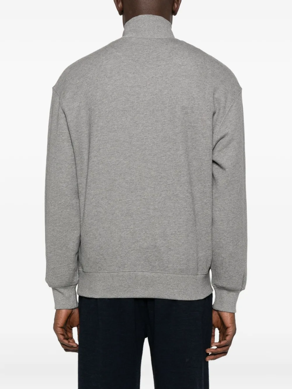 Maison Kitsuné Fox-head Half-zip Sweatshirt In Gray