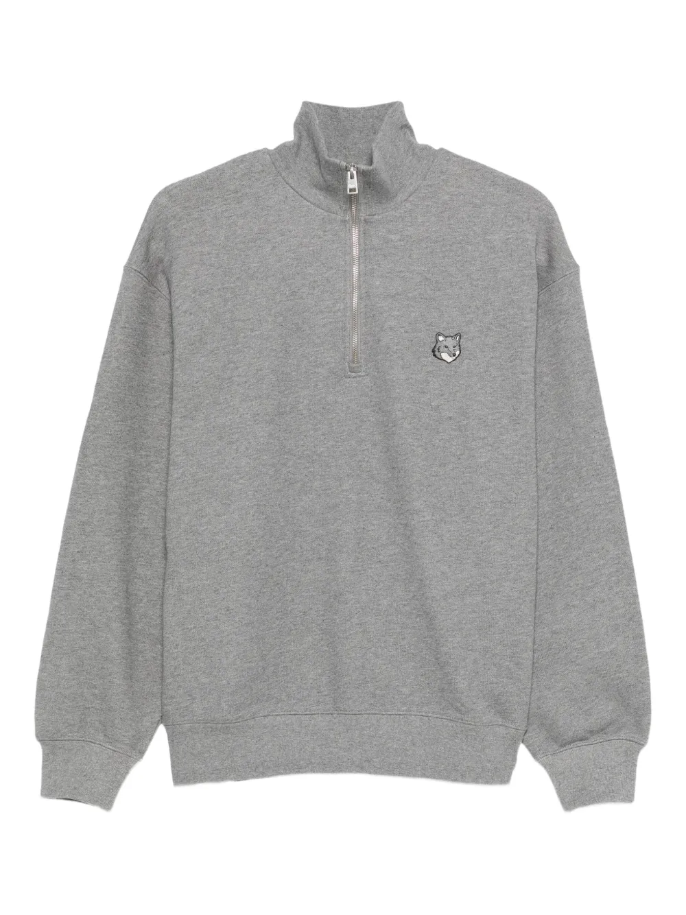 Maison Kitsuné fox-head half-zip sweatshirt - グレー Maison Kitsuné fox-head half-zip sweatshirt - グレー