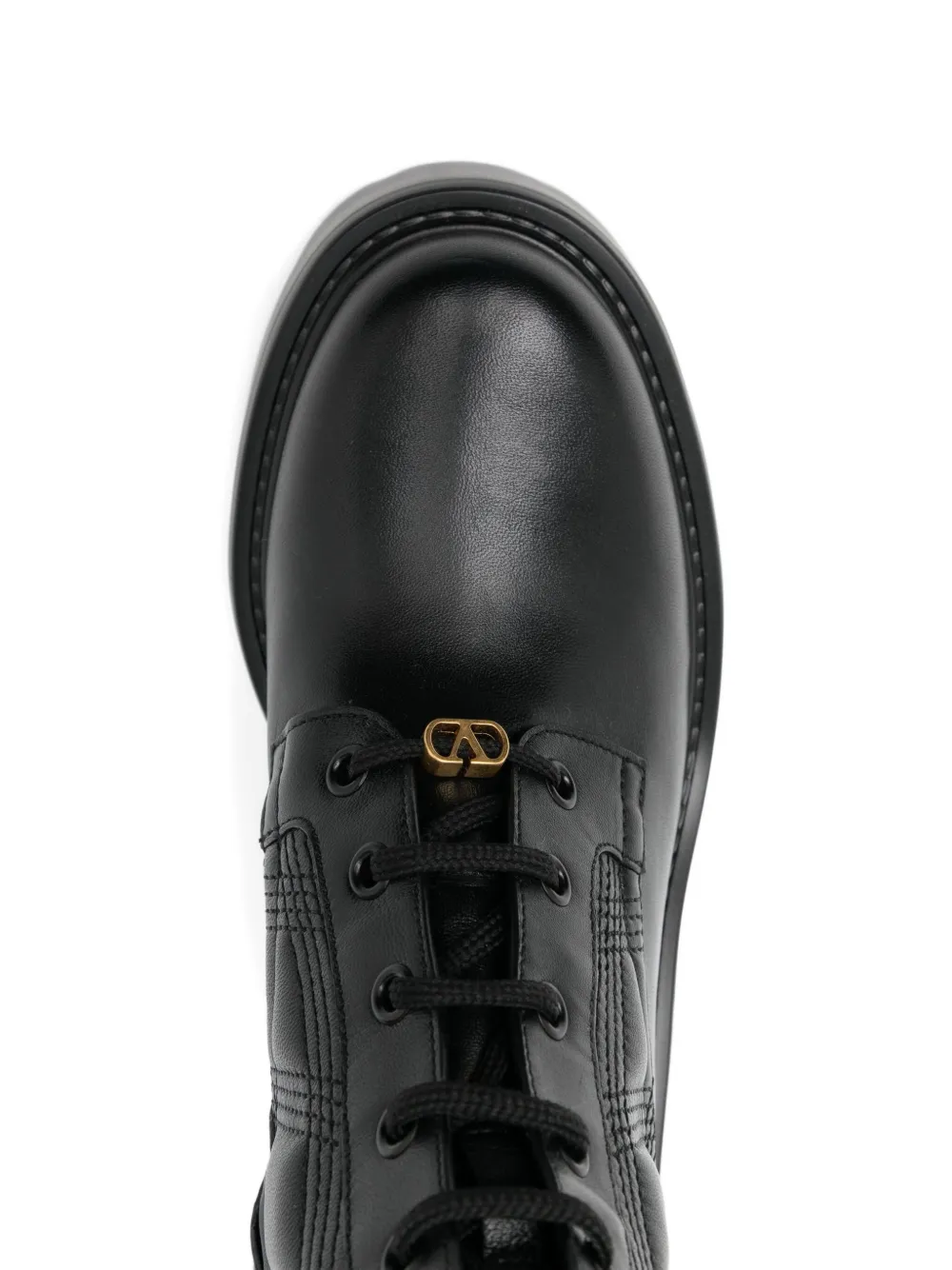 Valentino Garavani 80 mm combat boots met logoplakkaat Zwart