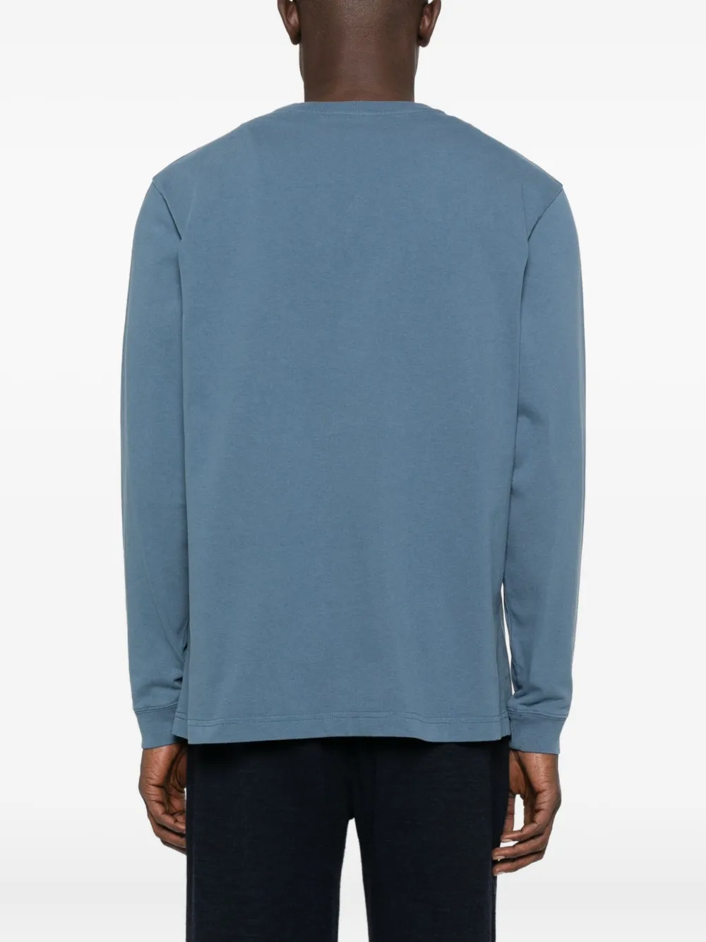 Maison Kitsuné T-shirt met lange mouwen en vossenkop Blauw