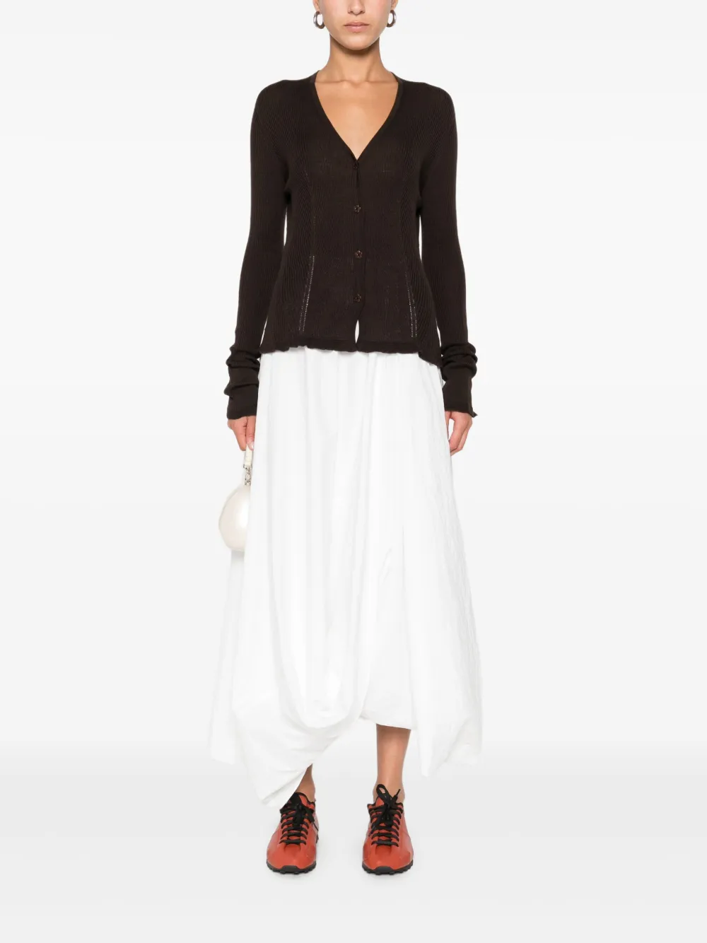 Cecilie Bahnsen ribbed ruffle-cuff cardigan | Cardigans | Image 2