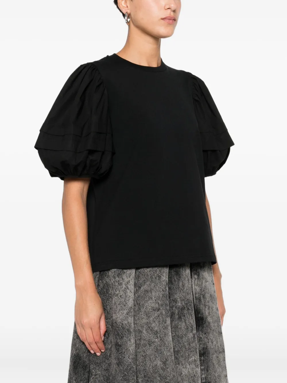 Cecilie Bahnsen Short Sleeve Blouse In Black