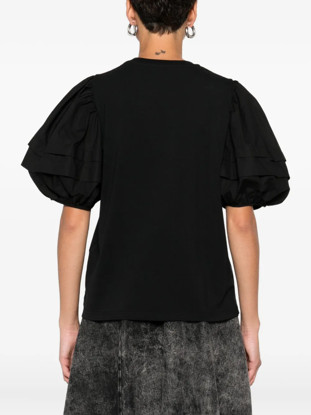 Cecilie Bahnsen Short Sleeve Blouse In Black