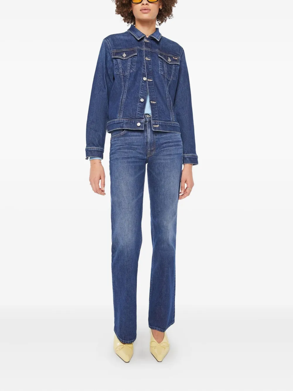 MOTHER The Buiser denim jack Blauw
