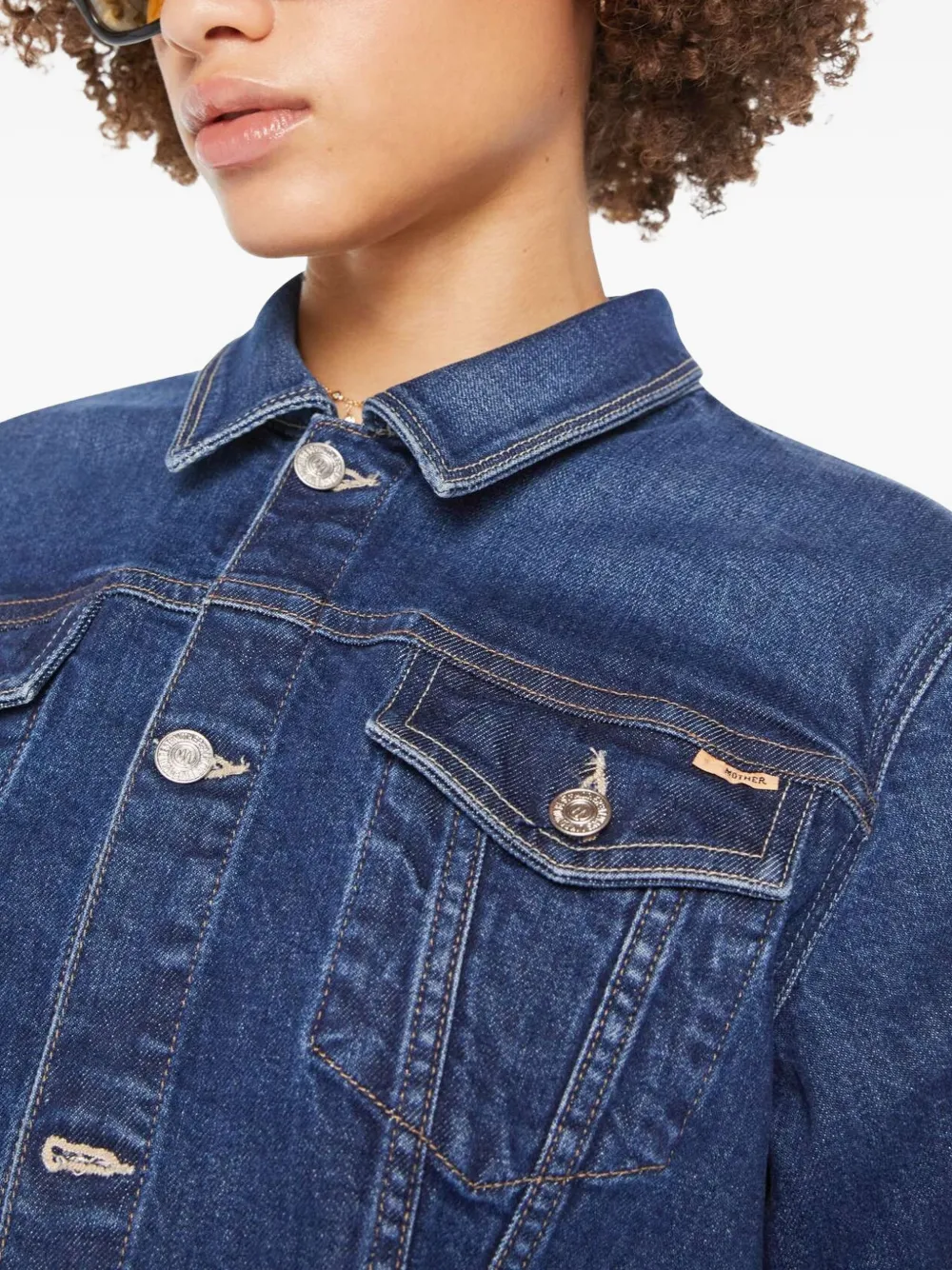 MOTHER The Buiser denim jack Blauw