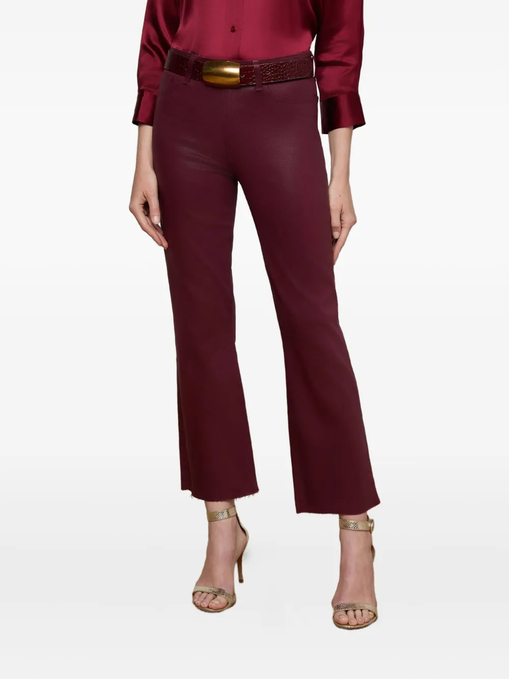L'agence Kendra High-rise Flare Denim In Red