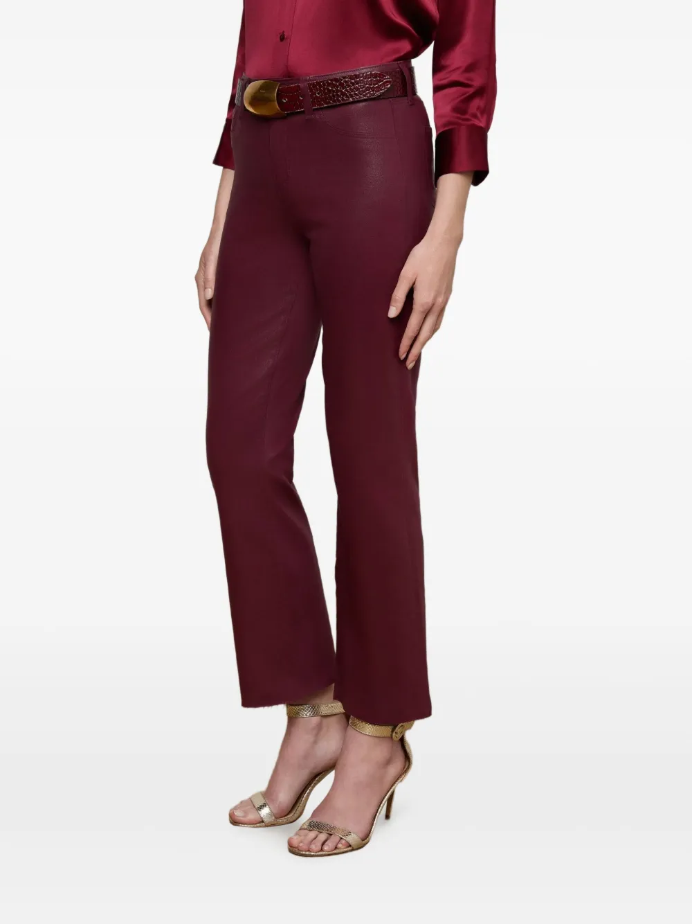 L'Agence Kendra high-waist flared denim jeans Rood