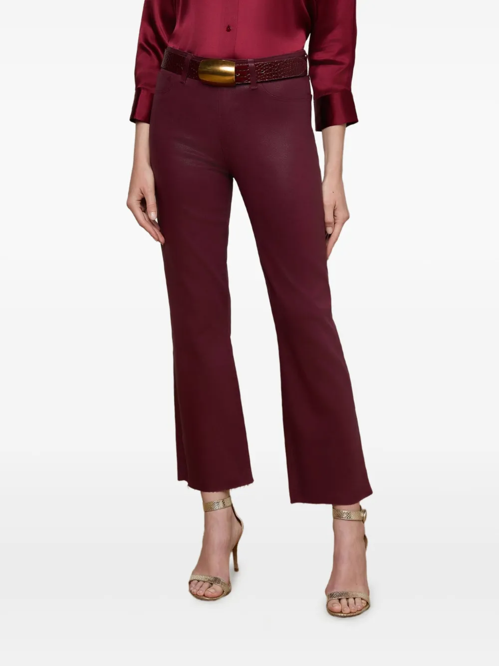 L'Agence Kendra high-waist flared denim jeans Rood