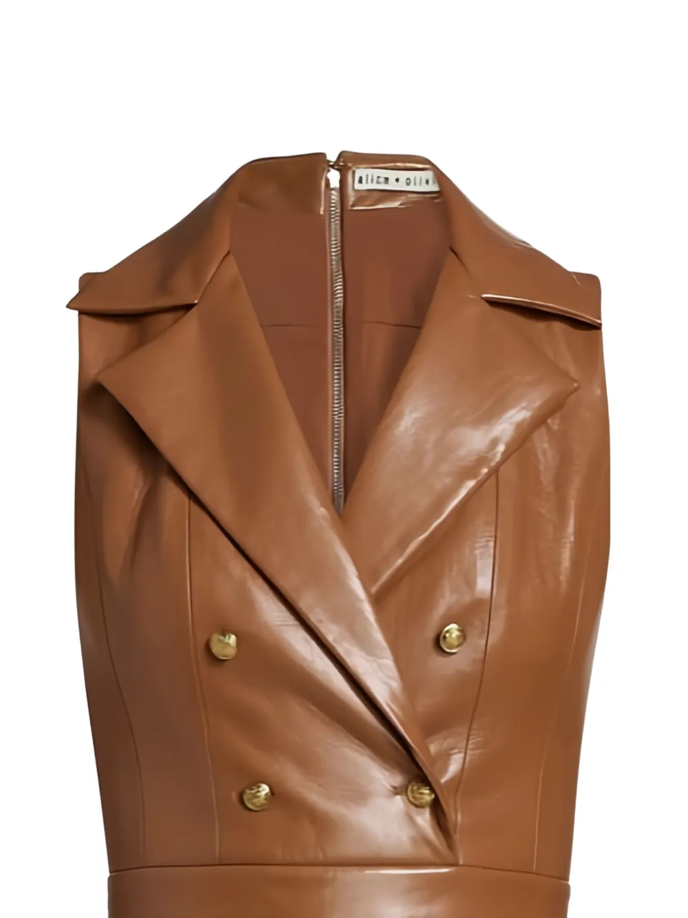 alice + olivia Emmy mini-jurk met dubbele rij knopen Bruin