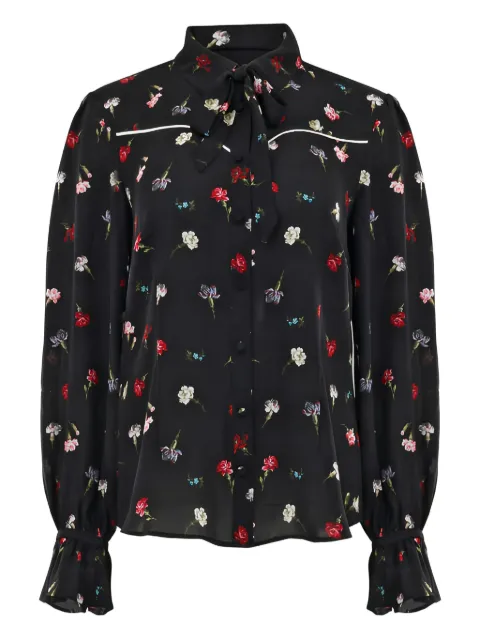 Cinq A Sept floral tie blouse