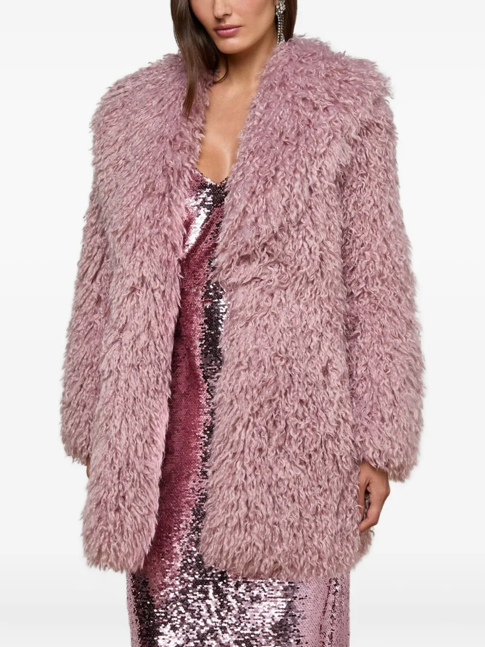 L'Agence Toira jas van imitatiebont Roze