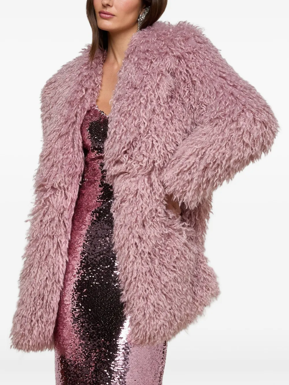 L'Agence Toira jas van imitatiebont Roze