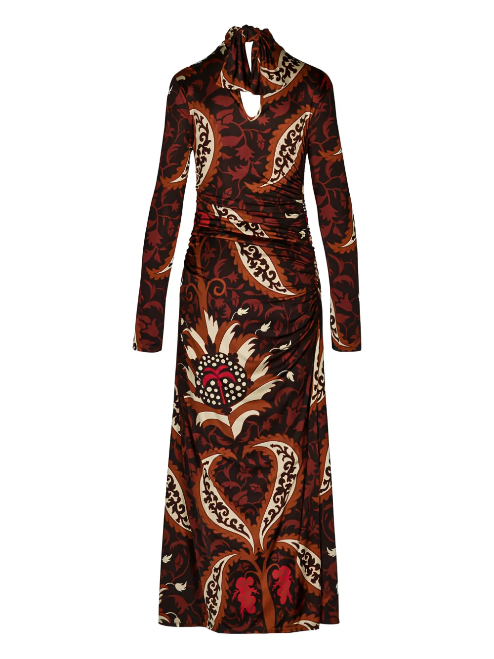 Johanna Ortiz Start Point paisley midi dress - Bruin