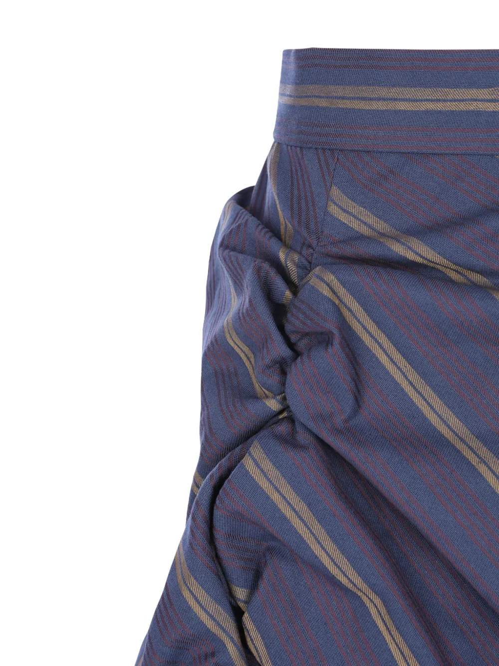 Vivienne Westwood Striped Gathered Midi Skirt In Blue