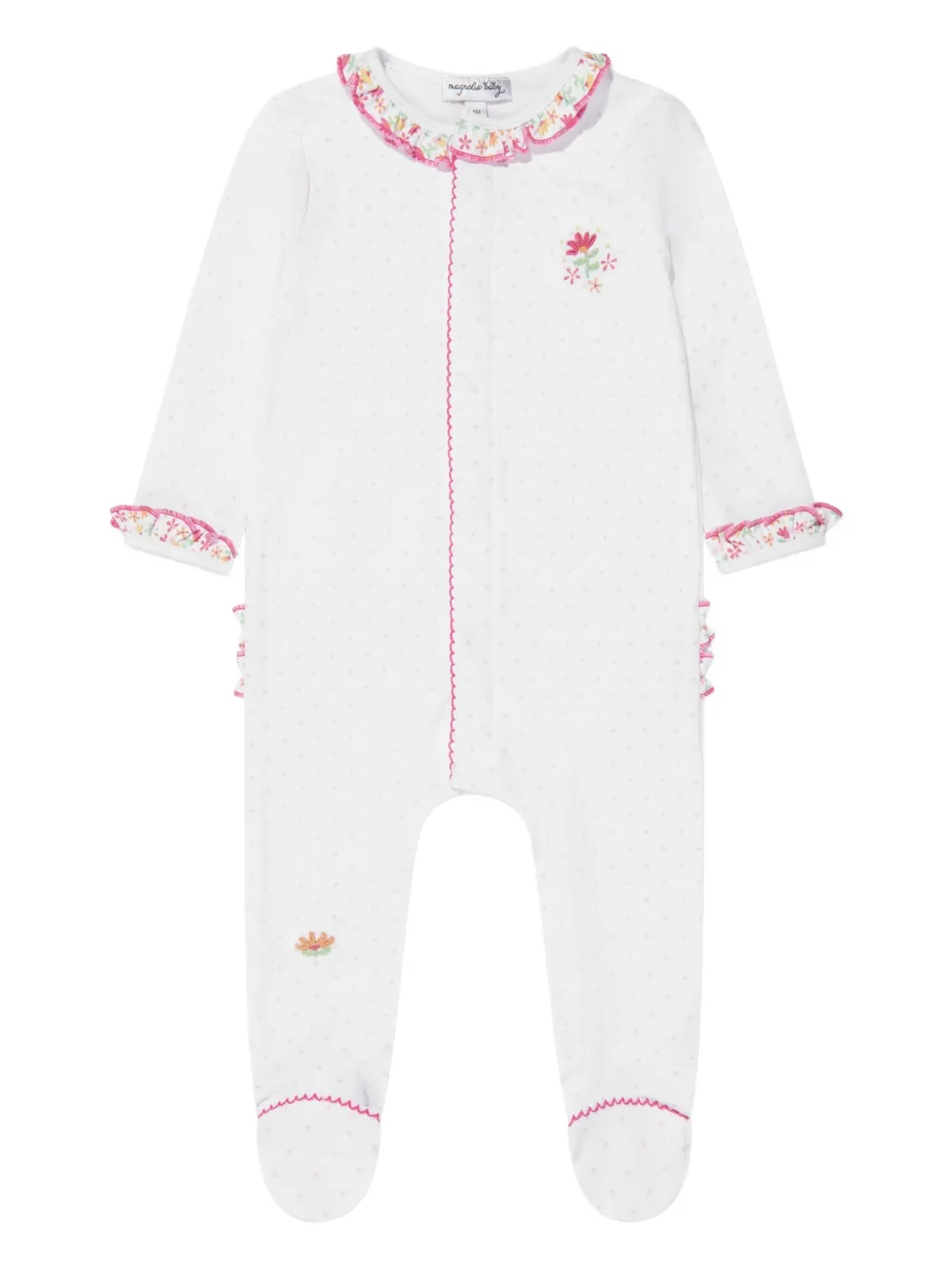 MAGNOLIA BABY floral-embroidery ruffled pajama | White | Image 1