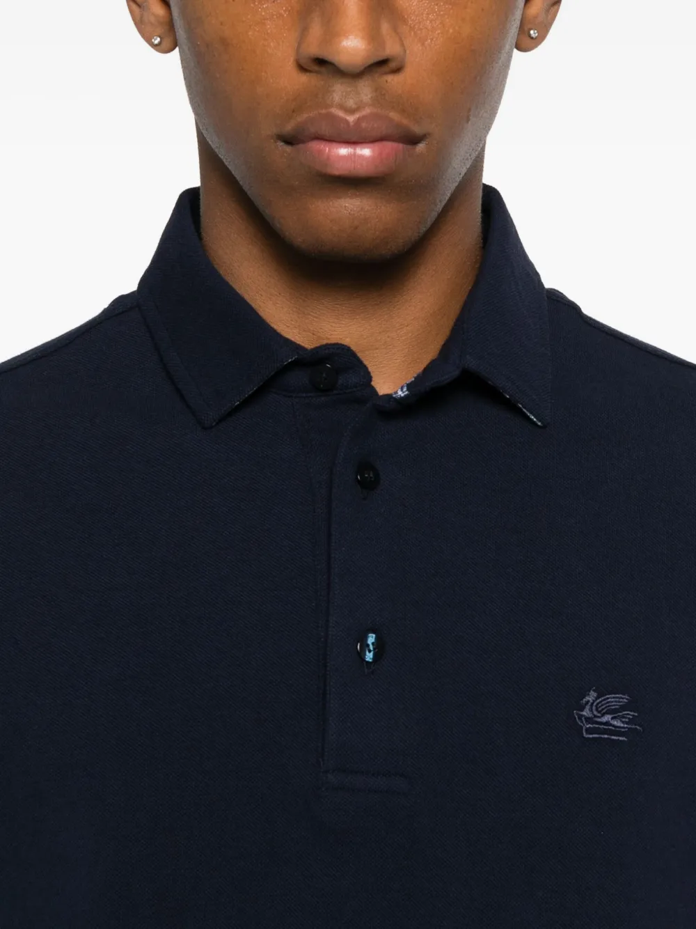 ETRO Poloshirt met geborduurd logo Blauw