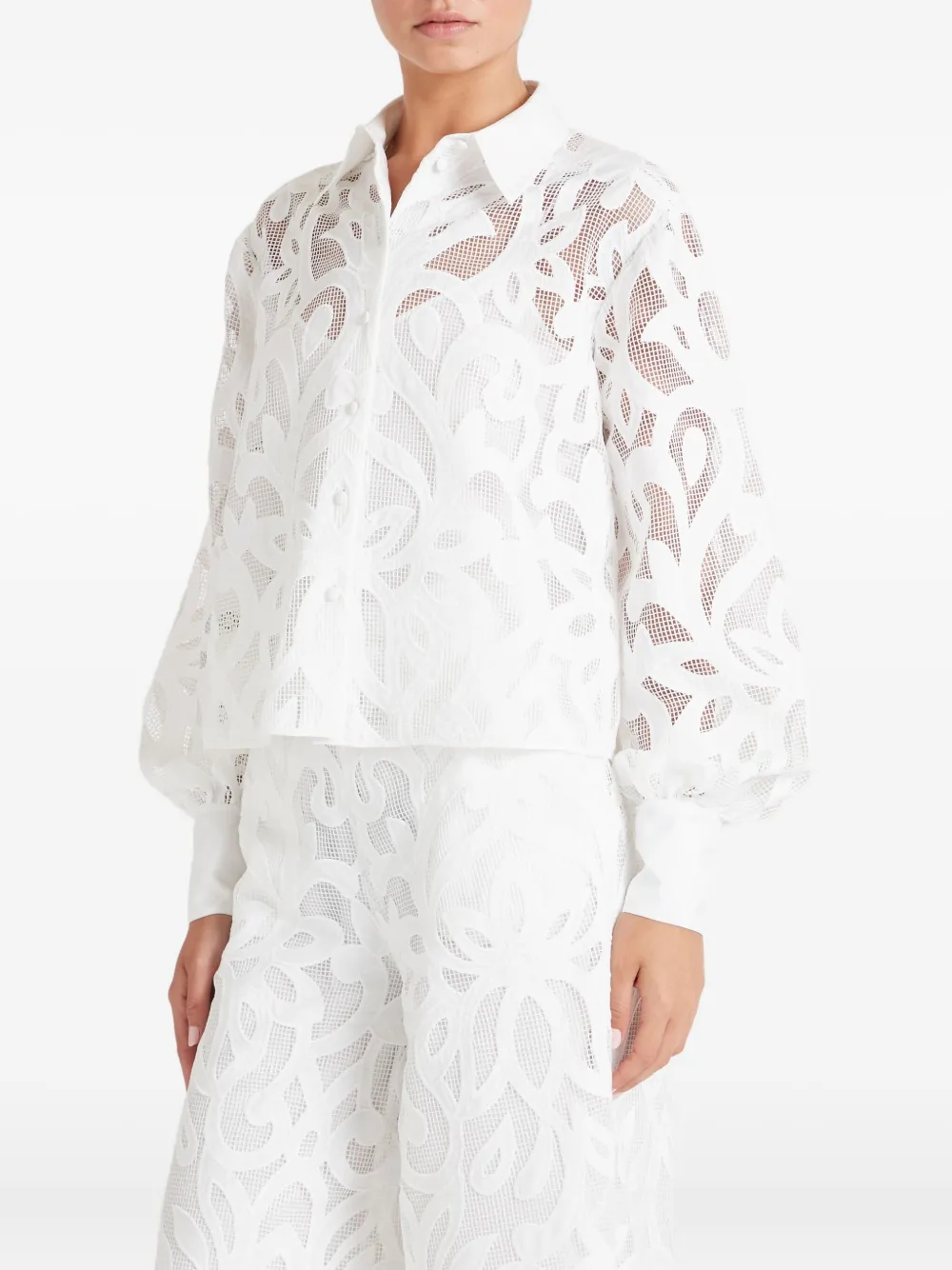 Temperley London Floral-lace Shirt In White