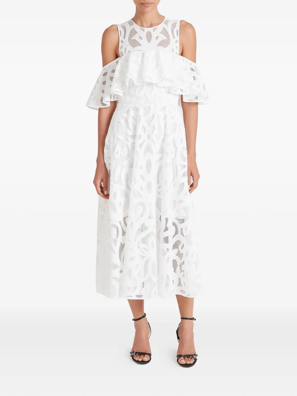 Temperley London Louis off-shoulder jurk met kant - Wit