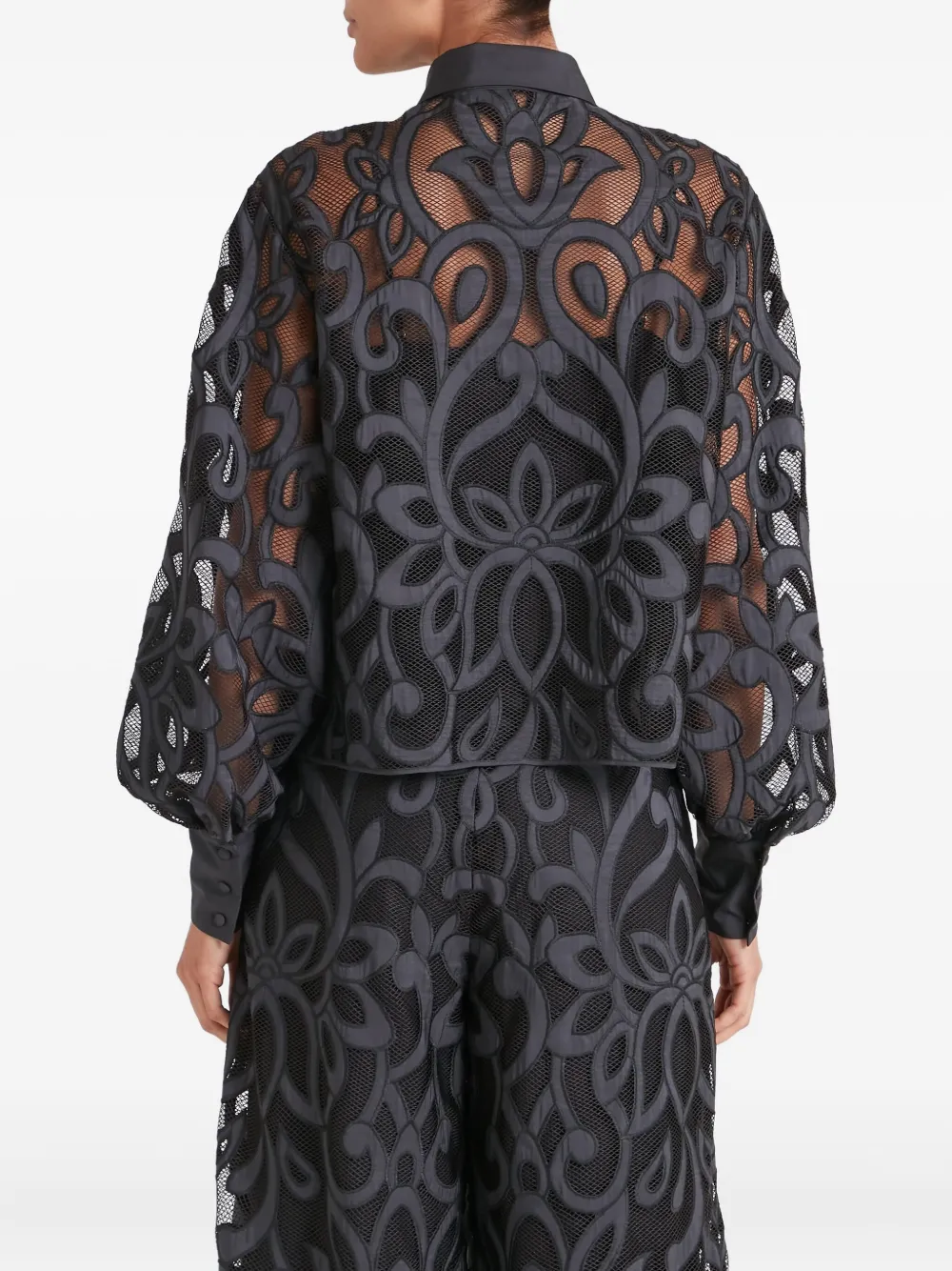 Temperley London Lois blouse met borduurwerk en ballonmouwen Zwart