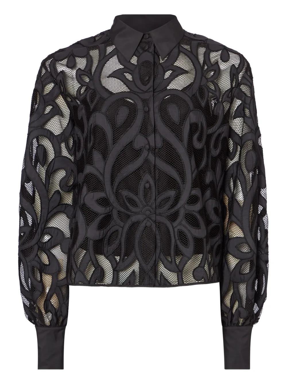 Temperley London Lois バルーンスリーブ シャツ - ブラック Temperley London Lois バルーンスリーブ シャツ - ブラック