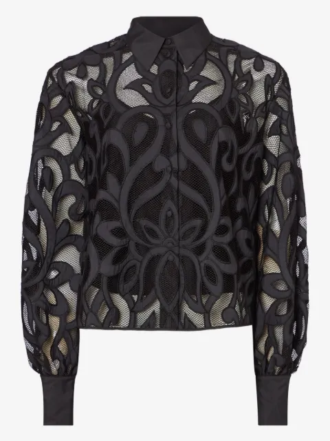 Temperley London Lois embroidered balloon-sleeve shirt