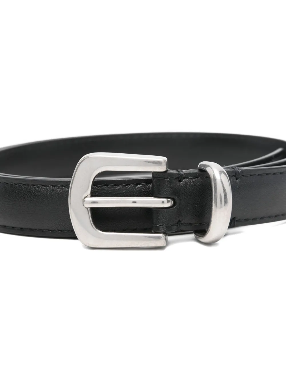 The Row Ring Leather Belt In Black