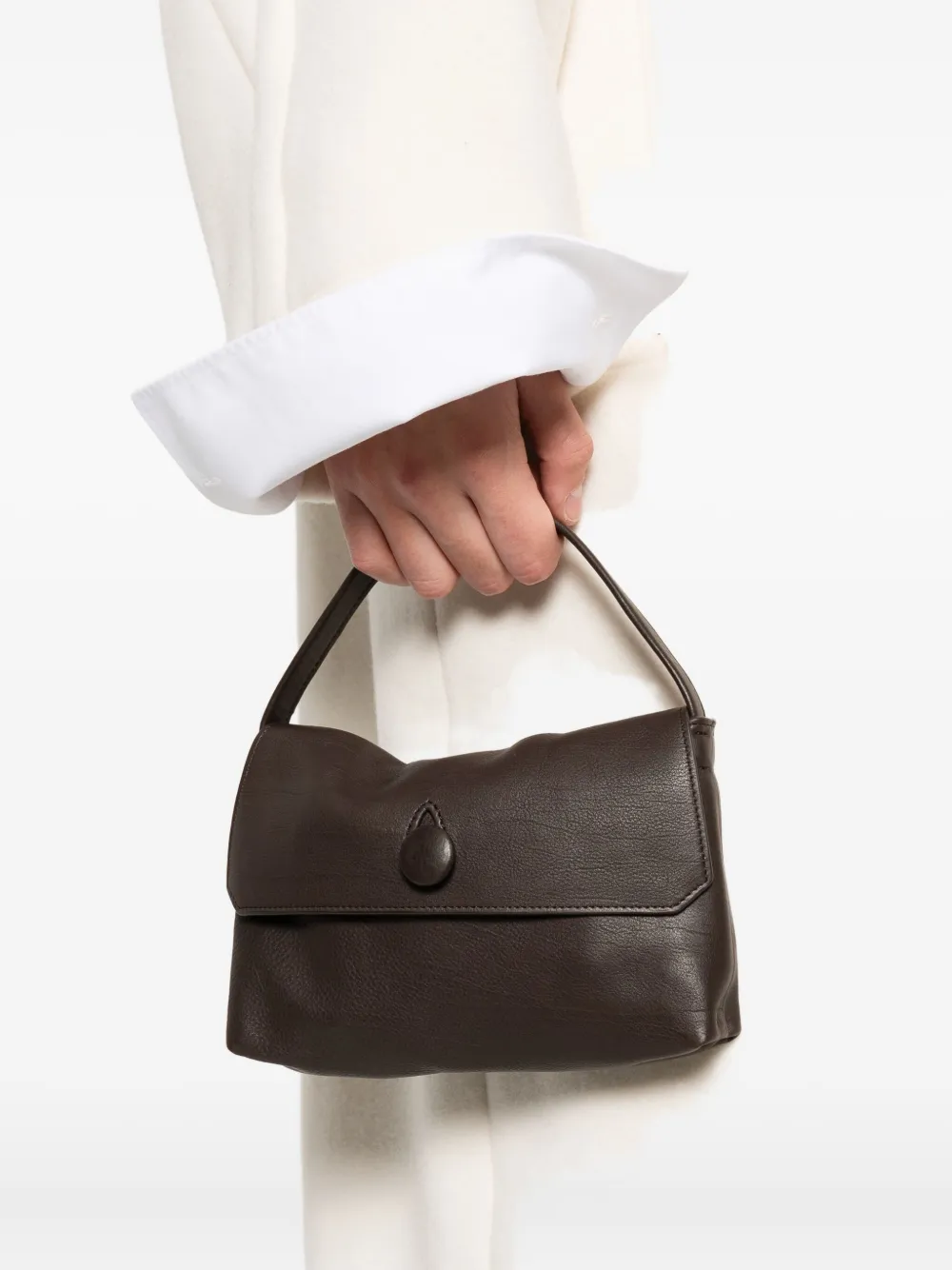 The Row Sally leren schoudertas - Bruin