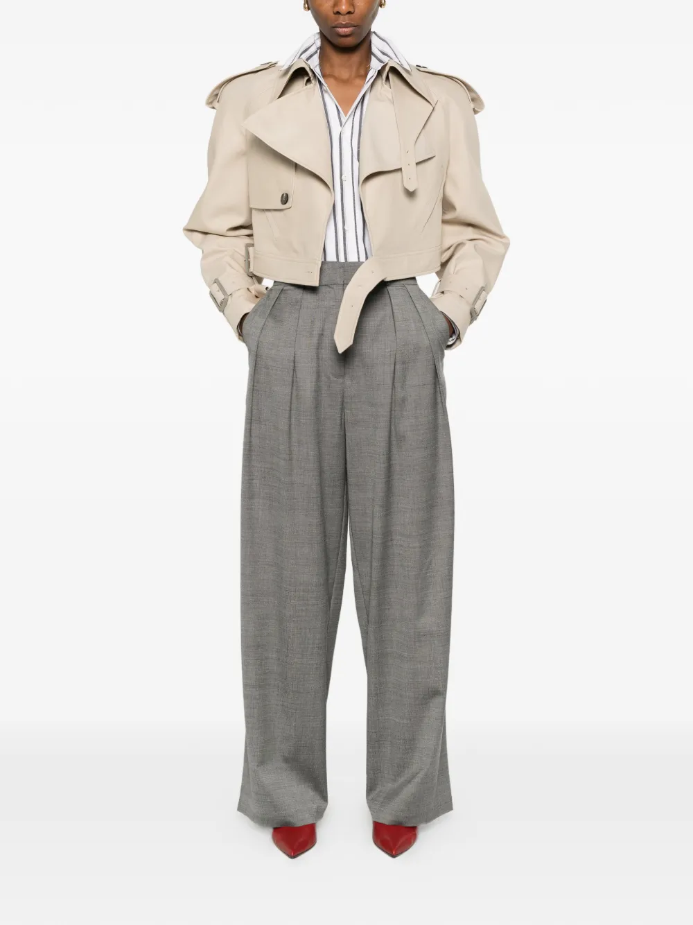 The Frankie Shop Brickell flanellen broek Grijs