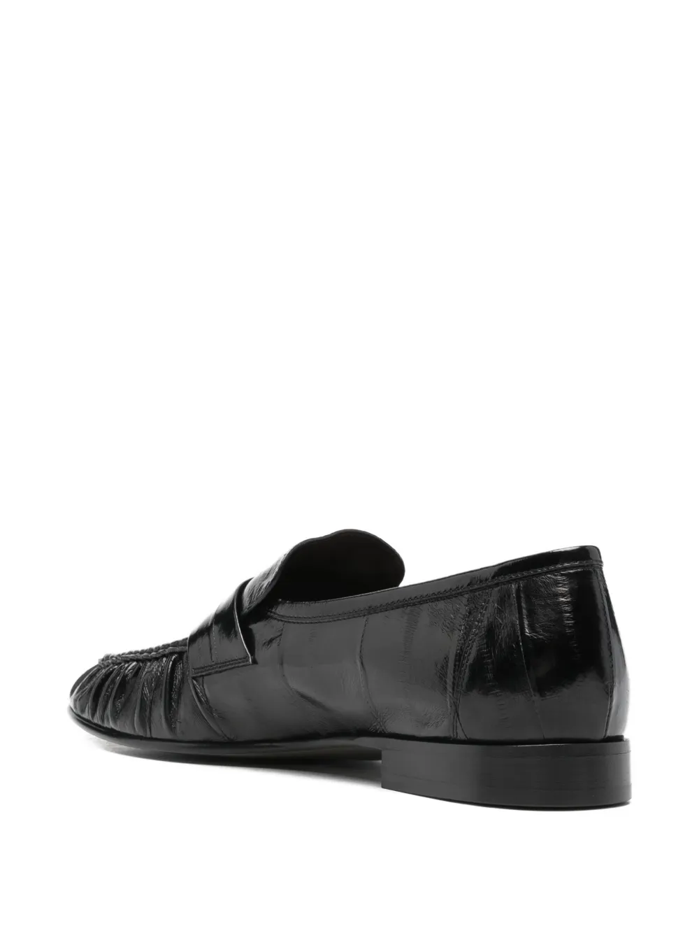 The Row ruffle-detail loafers Zwart