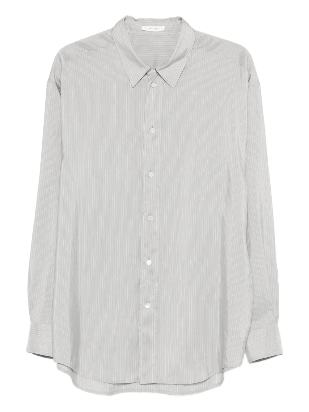The Row Granada Button-down Striped Shirt In Gray
