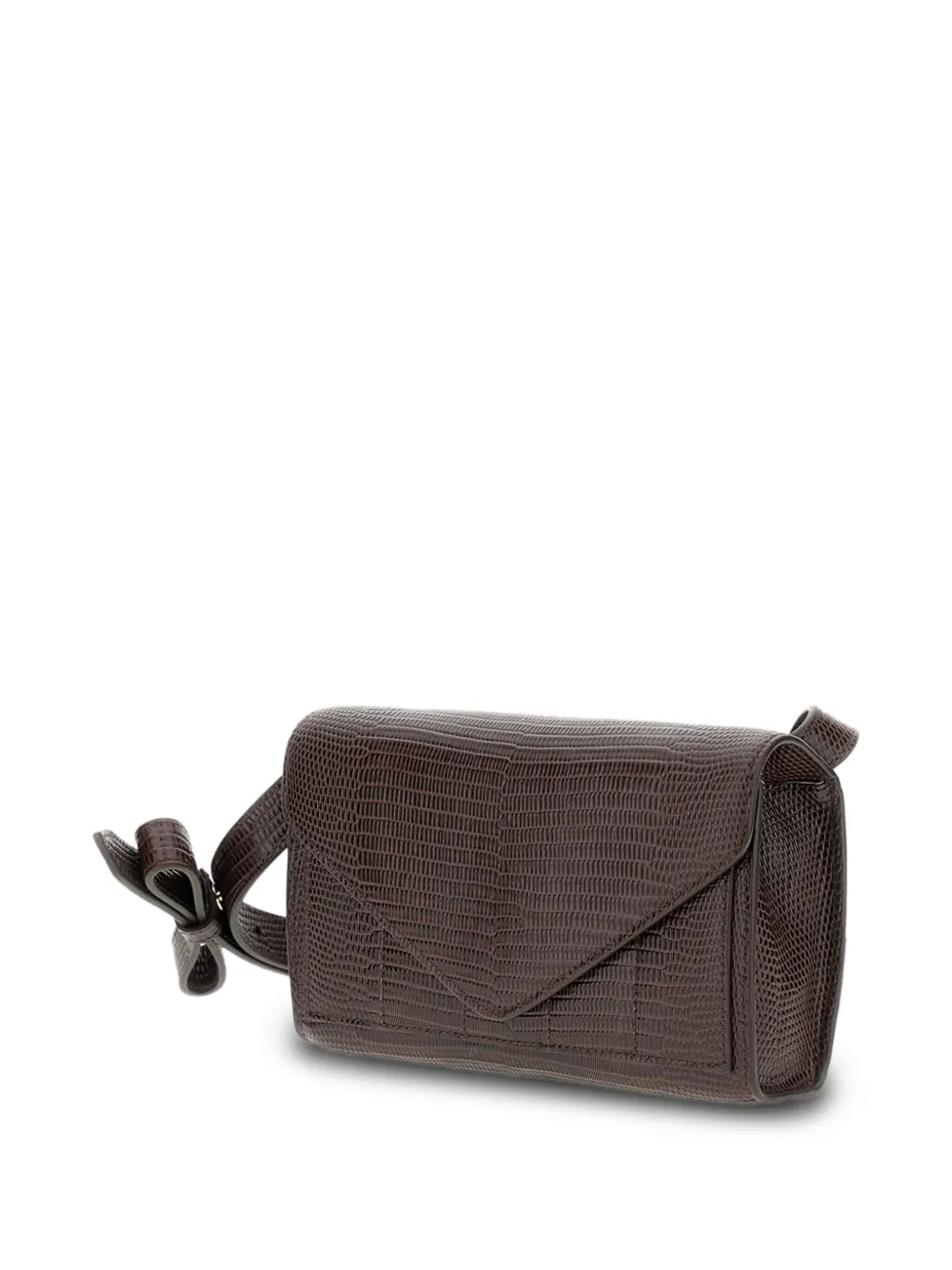 Micoli Intasca Lizard-embossed Leather Cross Body Bag In Brown