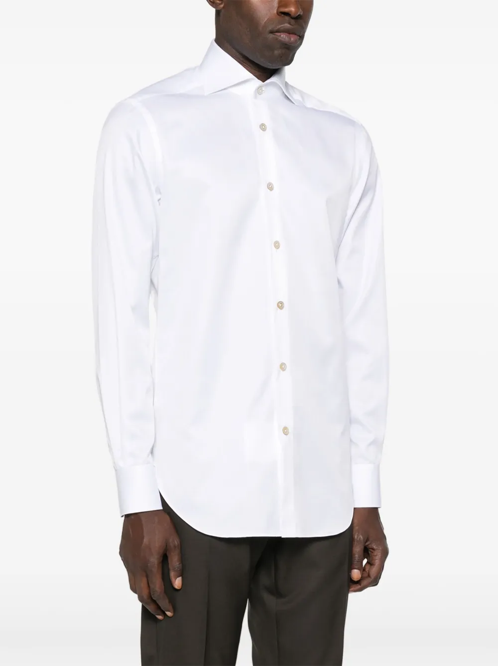 Kiton Katoenen overhemd met lange mouwen Wit