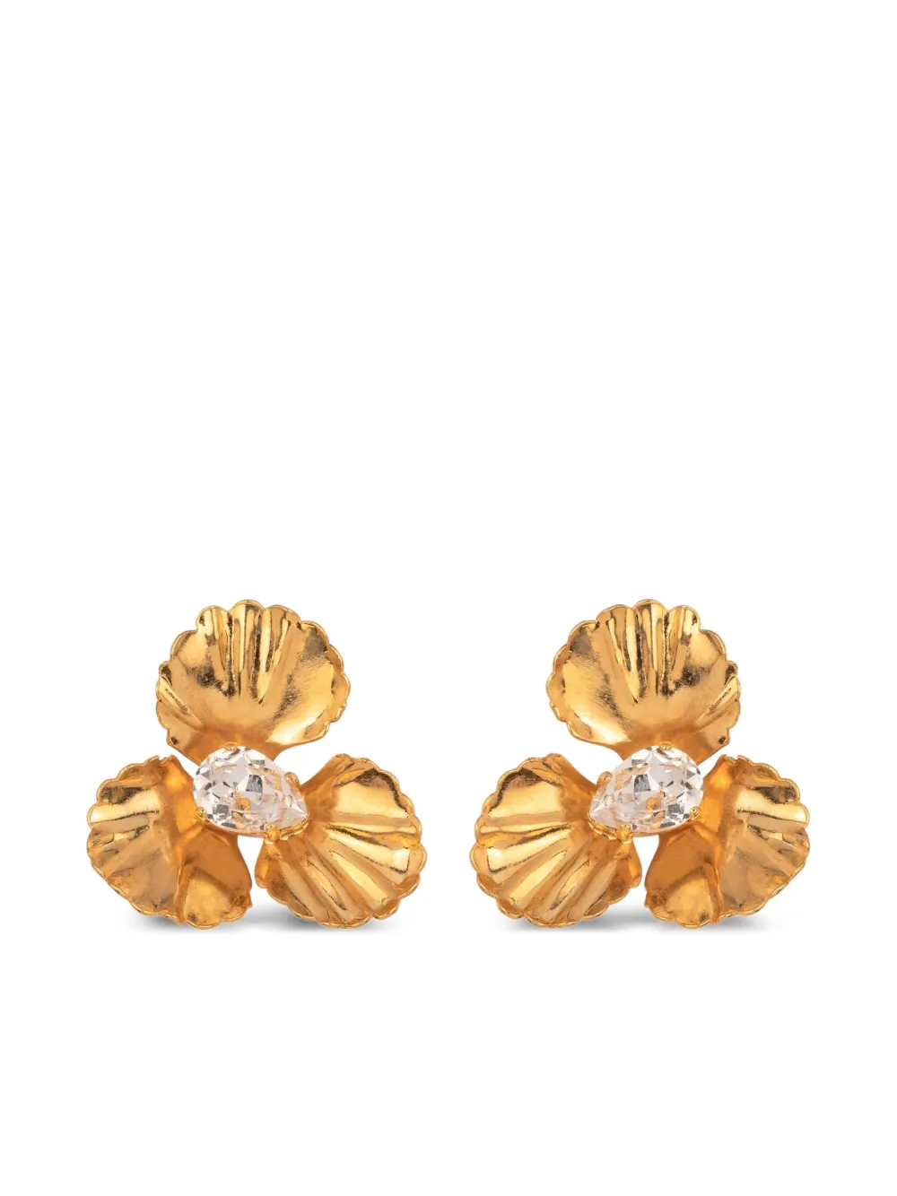 Jennifer Behr Caelyn crystal-embellished flower earrings | Image 1