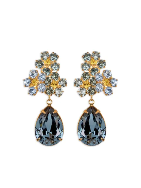 Jennifer Behr Lauretta crystal-flower pear-drop earrings