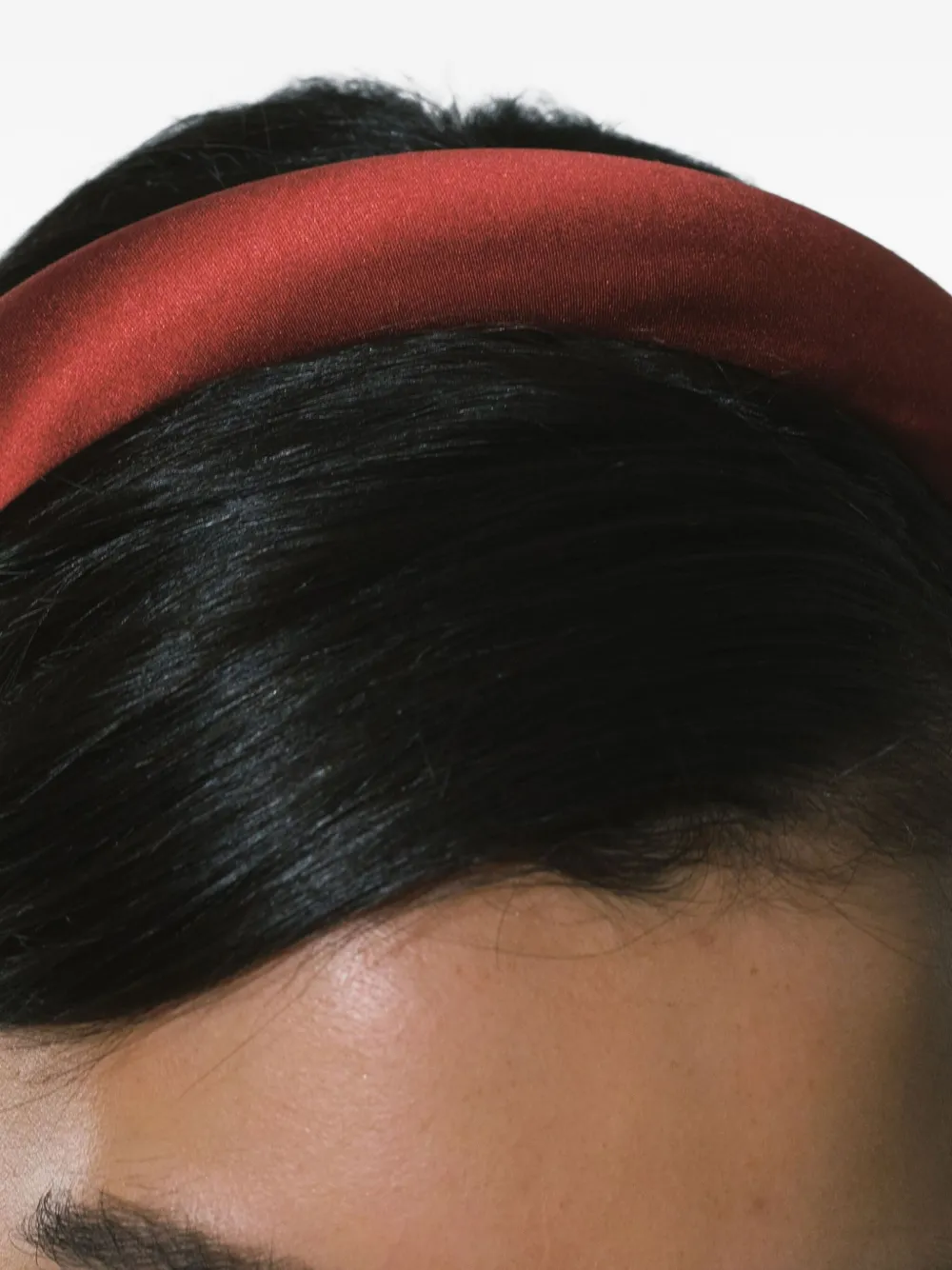 Jennifer Behr Satin Padded Headband In Red