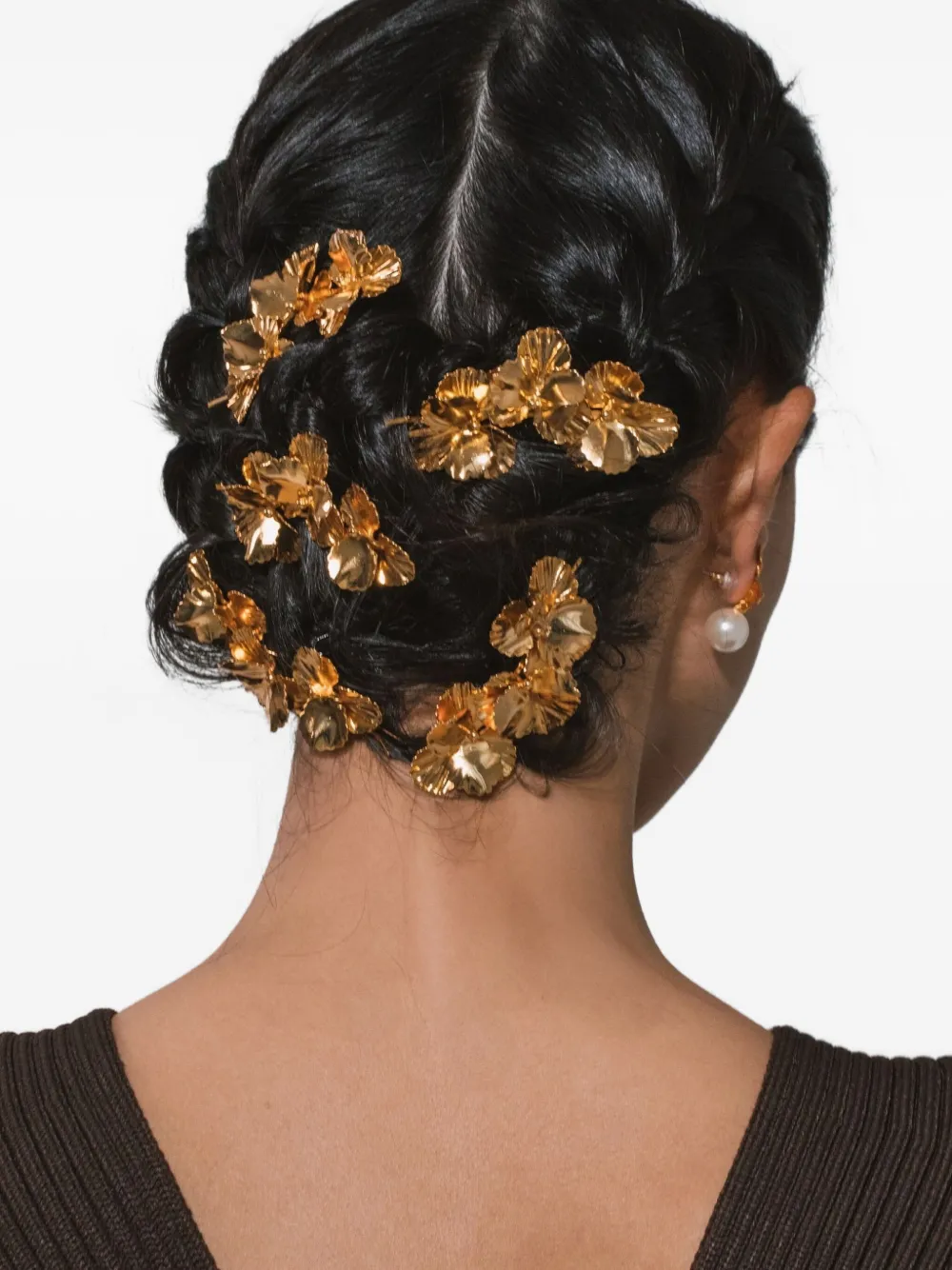 Jennifer Behr Pansy Flower Bobby Pin In Gold