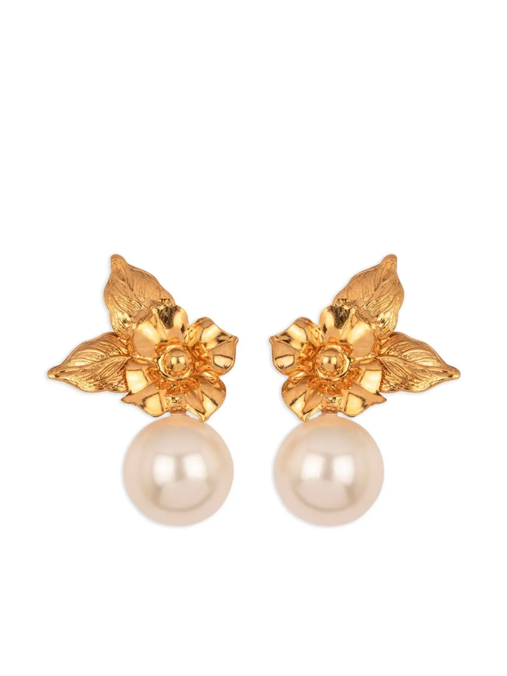 Jennifer Behr Rici flower pearl earrings | Gold | Image 1