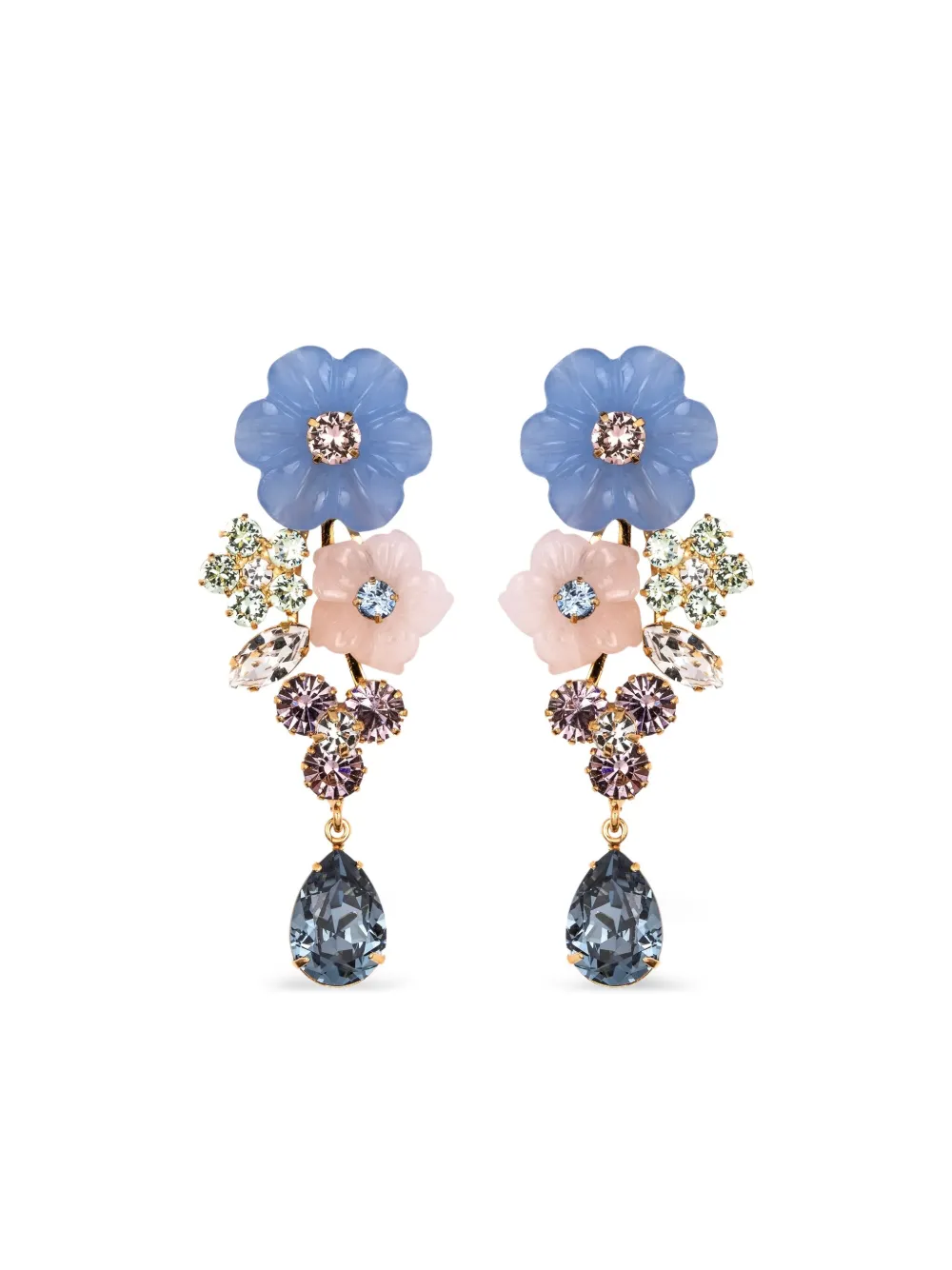Jennifer Behr Palmina flower crystal earrings | Gold | Image 1