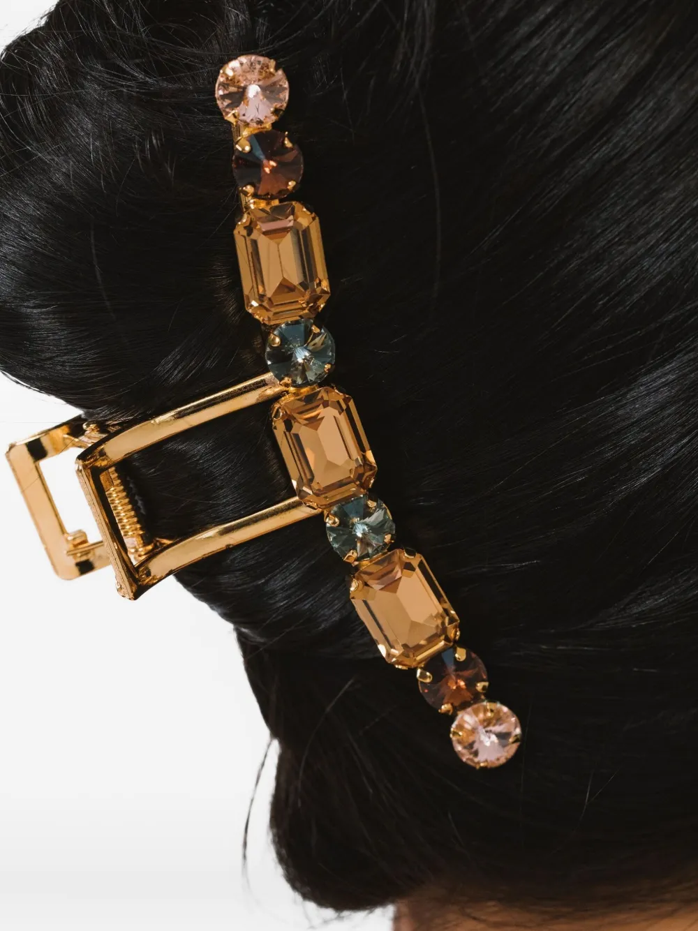Crystal-Embellished Gold Jaw Clip