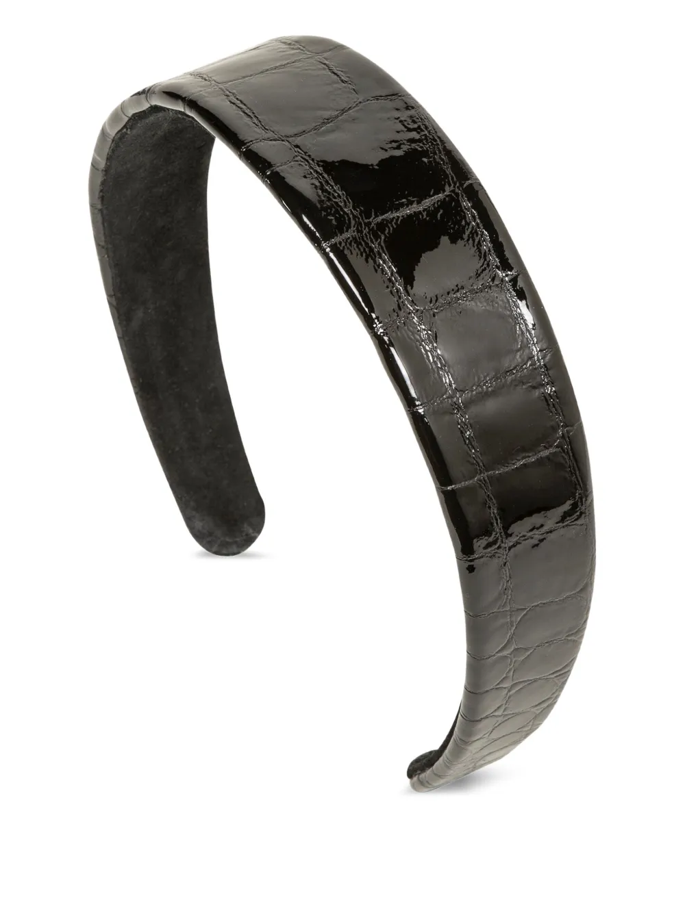 Jennifer Behr croc-embossed headband | Black | Image 1