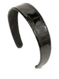 Jennifer Behr croc-embossed headband - Black