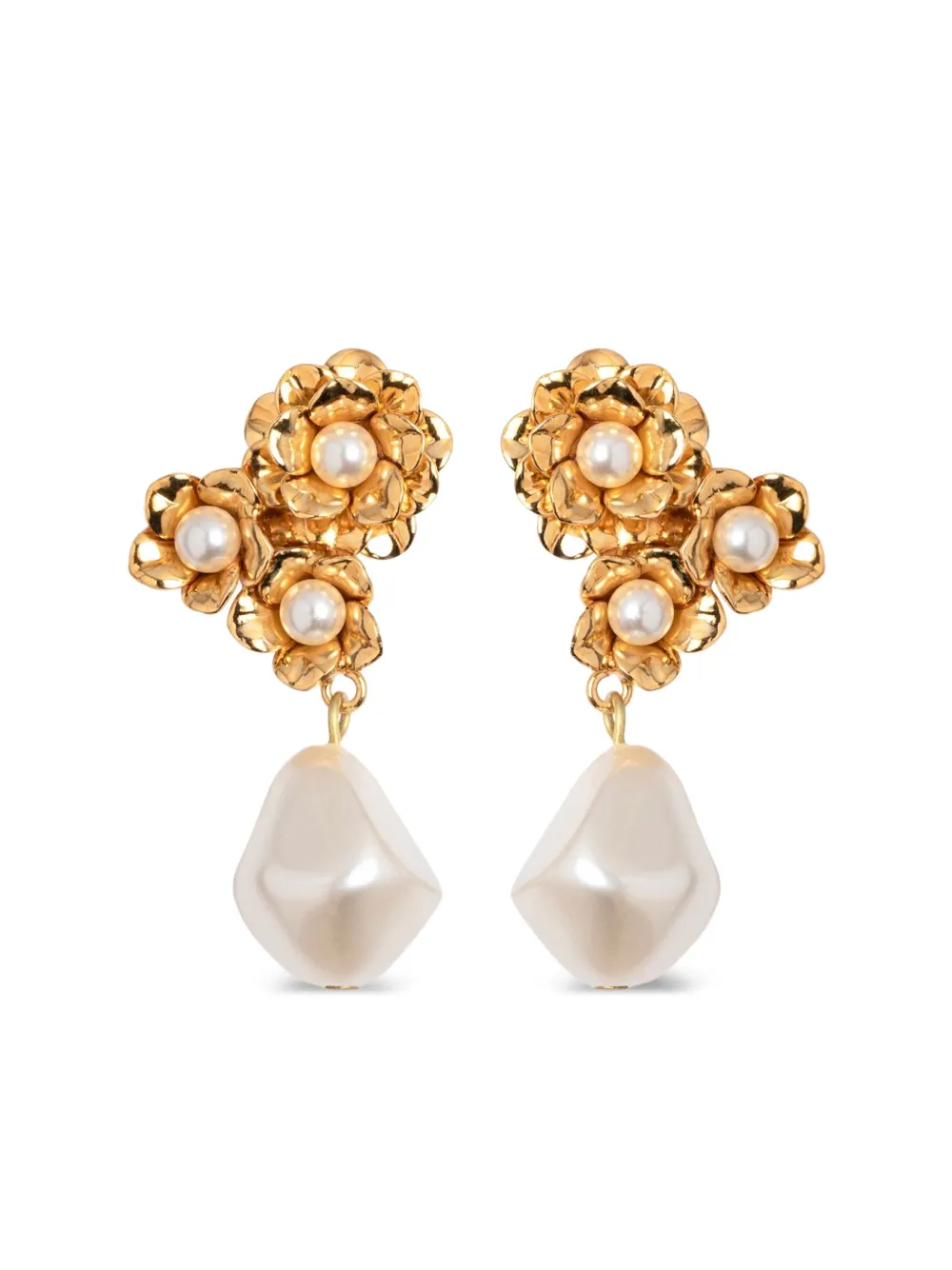 Jennifer Behr Romina flower-pearl earrings | Gold | Image 1