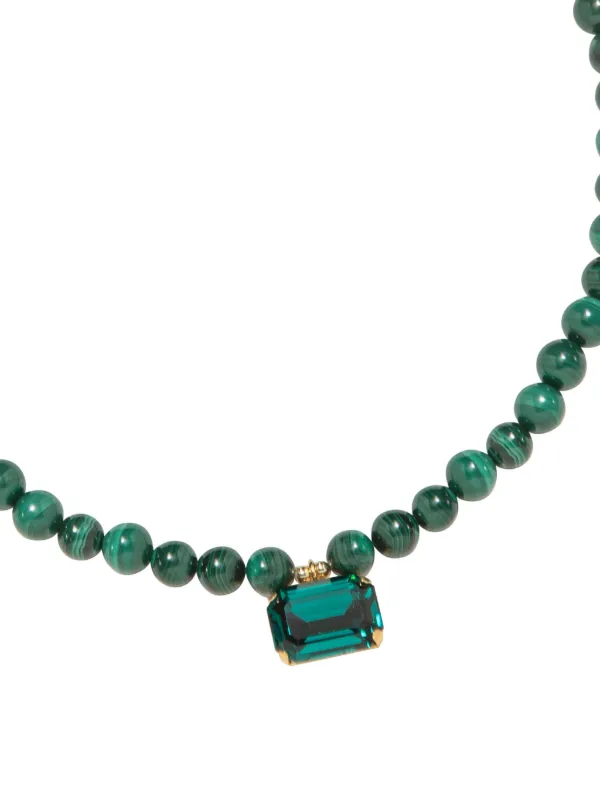 Jennifer Behr Beaded Sidonie Necklace Green FARFETCH KW