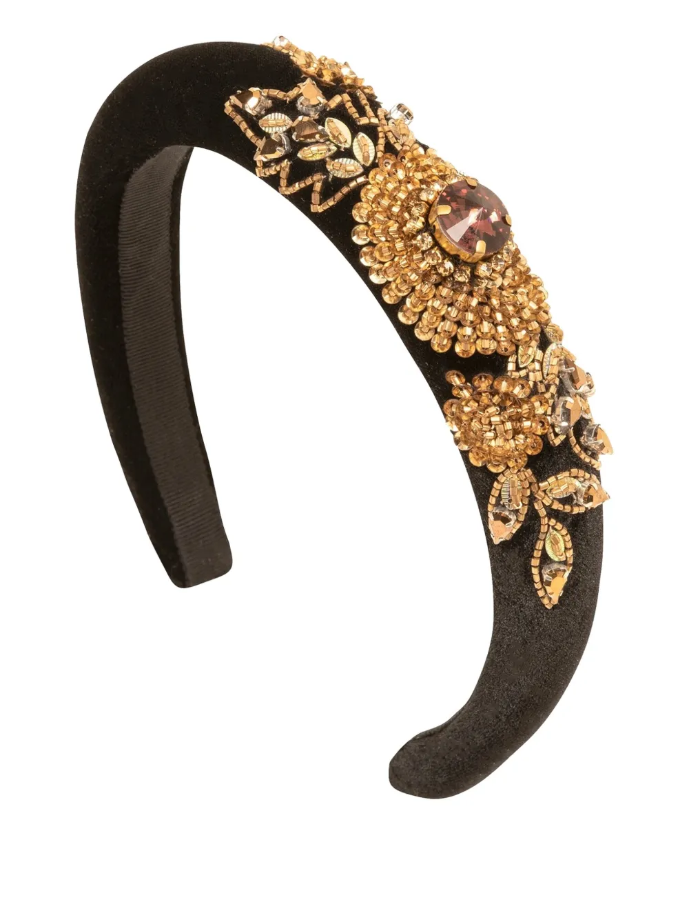Jennifer Behr Stefanya Beaded Headband In Black